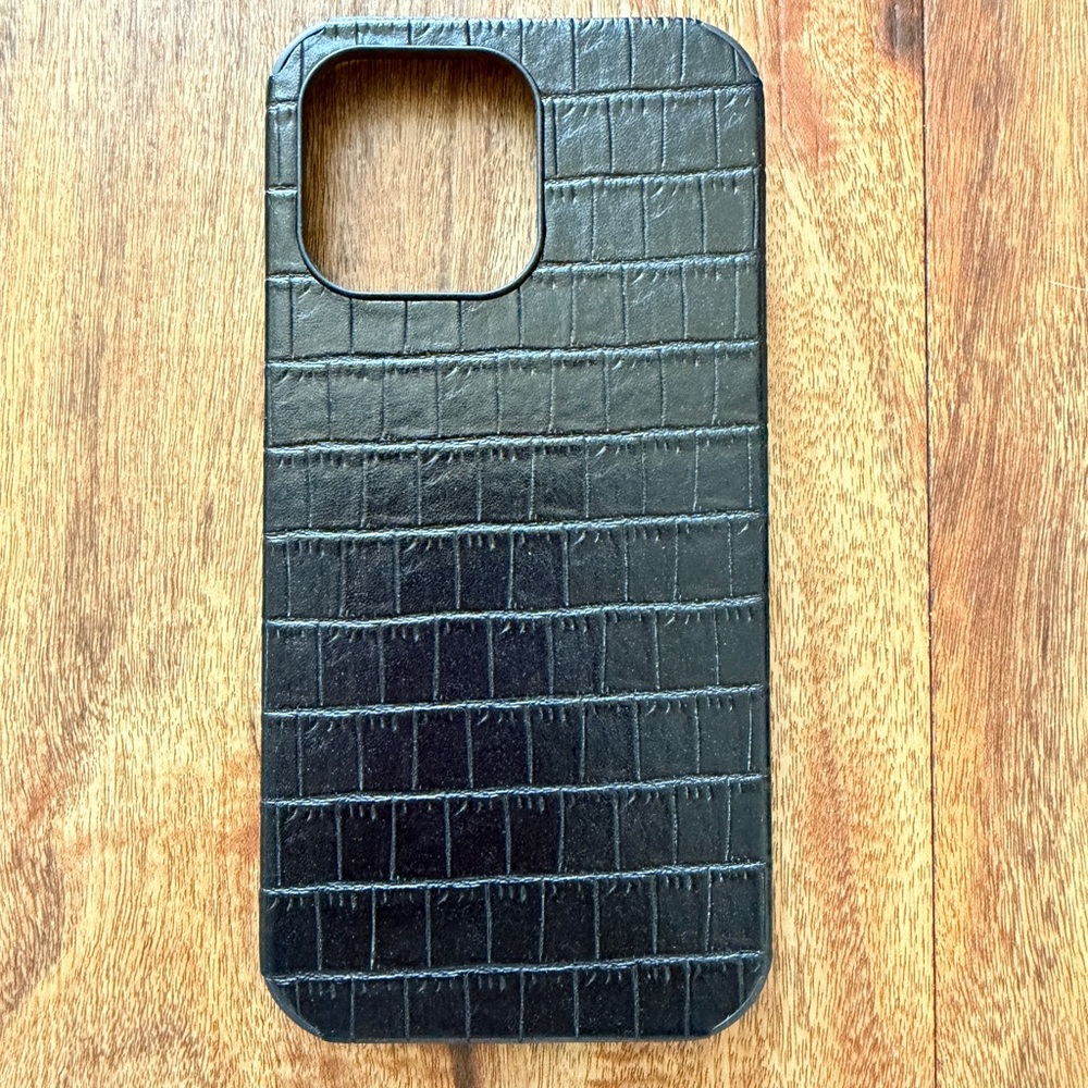 iPhone 14 Pro Max Elegant Black Textured Phone Case